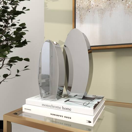 Silver Stainless Steel Vase with a Sleek Mirror Finish Set